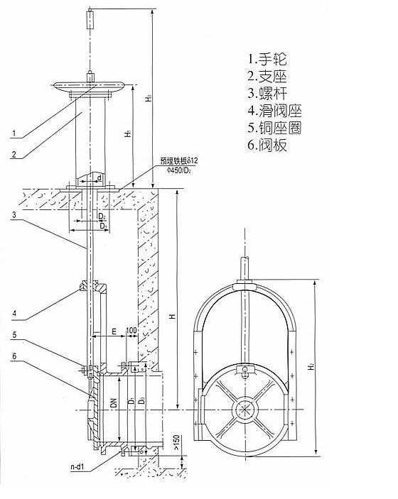 铸铁镶铜滑阀